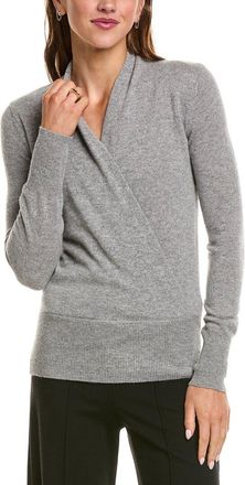Sofiacashmere Sofiacashmere Modern Faux Wrap 100% Cashmere Sweater