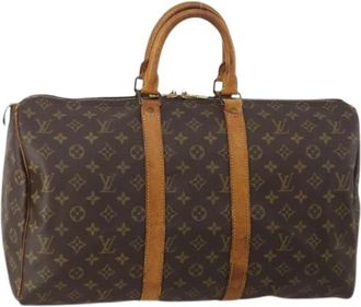 Louis Vuitton Pre-owned Boston Bag - Dames - Vintage Weekendtas - Bruin - ONE Size - Leer - Vintage