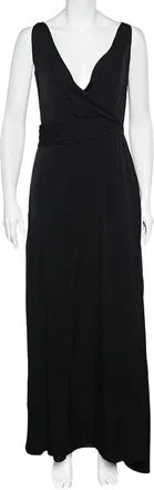 Armani Black Silk Sleeveless Maxi Dress