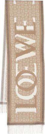 Loewe Anagram-print logo scarf - unisex - Wool/Cashmere - One Size - White