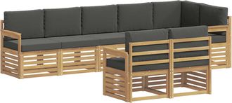 vidaXL Set Di Divani Da Esterno 8 Pz Bianco E Antracite Poliestere Vidaxl