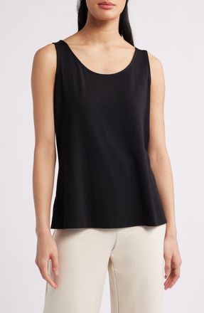 Eileen Fisher Scoop Neck Tank in Black at Nordstrom, Size Xx-Small