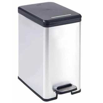 Curver Cubierta De Pedal - Slim Bin - 25 L - Gris Met&aacute;lico - Curver