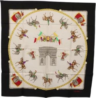 Celine Pre-owned Scarves, female, Multicolor, Size: ONE SIZE Pre-owned Vintage Silk Scarf