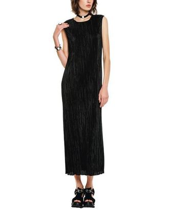 Anna Sui Plisse Sleeveless Maxi Dress in Black at Nordstrom, Size Small