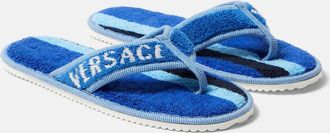 Versace Striped cotton terry slippers