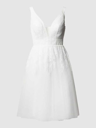 Luxuar Luxuar Brautkleid mit floralen Stickereien in Offwhite, Gr&ouml;&szlig;e 34