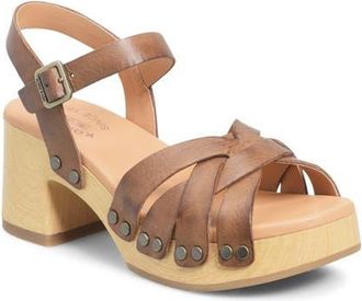 Kork-ease Ester Platform Sandal in Brown Leather at Nordstrom, Size 10