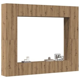 Berkfield Home Wall Mounted TV cabinets 8 pcs Artisan Oak Engineered Wood in Brown