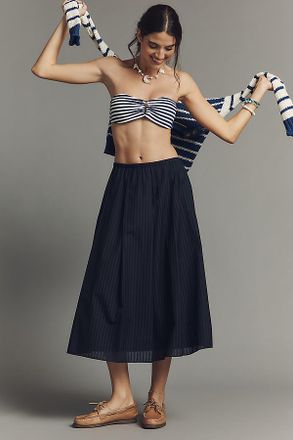 Theory Pleated A-Line Midi Skirt