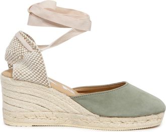 Maneb&igrave; Lage Sleehak Espadrille Sandaal Hamptons Sage - Dames - Sleehakken - Groen - 37 EU - Schoenen