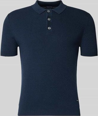 Joop Slim Fit Poloshirt mit Strukturmuster in Marine, Größe XXL