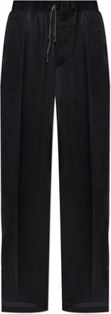 Maison Margiela Losvallende Satijnen Broek - Dames - Wijde Broeken - Zwart - 2XS - Satijn - Broeken