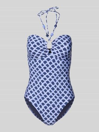 Seafolly Slim Fit Badeanzug mit Ziersteinbesatz Modell Marseille in Blau, Gr&ouml;&szlig;e 36