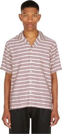 Soulland Shirts - Heren - Korte mouwen Overhemden - Rood - S - Polyester - Overhemden
