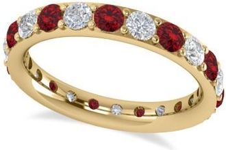 Allurez Diamond & Ruby Eternity Wedding Band 14k Yellow Gold (1.76ct)