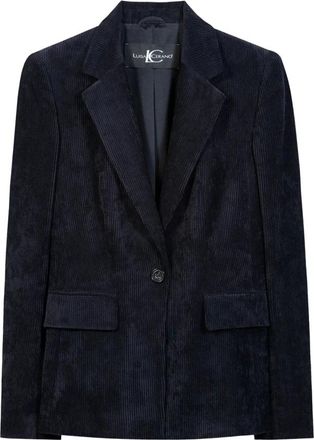 Luisa Cerano Blazer monopetto in velluto a coste - - Jackets - Donna - Blu - L