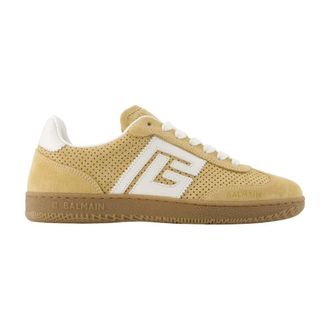 Balmain Sneakers, female, Beige, 8 UK, Swan Trainers - Balmain - Leather - Beige