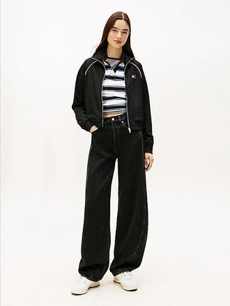 Tommy Hilfiger Vaqueros negros de pernera ancha y talle medio