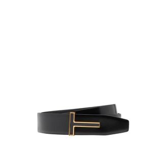 Tom Ford Reversible Shiny Leather 40mm Belt - male - Tom Ford - Belts - Black - 105 CM - Accessories