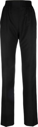 Atlein smoked-waist wool trousers - women - Wool - 40 - Black