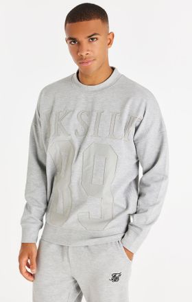Siksilk Su&eacute;ter texturizado 89 - Gris jaspeado para hombre SikSilk XL