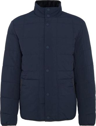 Barbour Gewatteerde Marineblauwe Jas met Knoopsluiting - Heren - Winterjassen - Blauw - XL - Polyester - Jassen