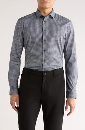 Soul of London Stretch Cotton Sport Shirt in Navy/Marine at Nordstrom Rack, Size Xx-Large