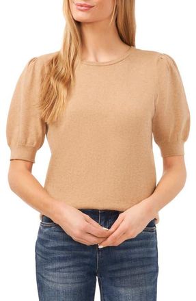 CeCe by Cynthia Steffe Puff Sleeve Sweater in Latte Heather at Nordstrom, Size X-Small