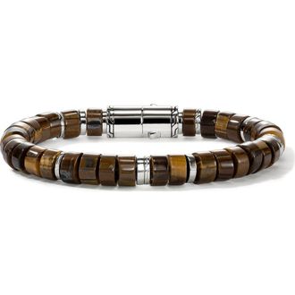 John Hardy Heishi Beaded Bracelet in Silver at Nordstrom, Size X-Large