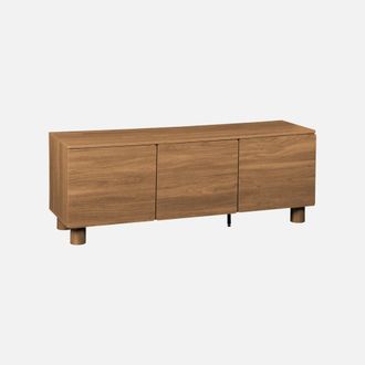 Sweeek Mueble De Tv Efecto Madera Con 3 Puertas, 140cm