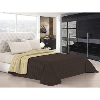 Italian Bed Linen Italian Bed Linen Elegant Trapuntino Estivo, Microfibra, Marrone/Panna, Singolo, 170x270cm