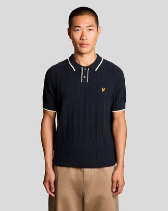 Lyle & Scott Mens Polo in Dark Blue Cotton - Size X-Large