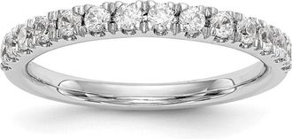Diamond2Deal 14k White Gold Lab Grown Diamond Wedding Band Ring 0.37Ct Clarity- VS Color- D-E