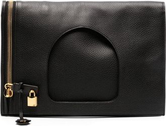 Tom Ford grained-leather tote bag - men - Calf Leather/Brass/Polyamide/Polyurethane - One Size - Black