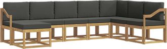 vidaXL Conjunto De Sof&aacute;s De Exterior 8 Uds. Blanco Y Antracita Vidaxl