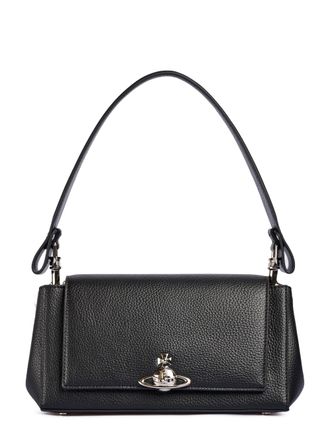 Vivienne Westwood Hazel Black Medium Flap Handbag