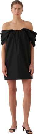 Lebrand kurzes Off-Shoulder Dress - Dames - Feestkleedjes - Zwart - S - Katoen - Kleedjes