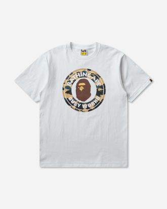 A Bathing Ape Men s 1st Camo Busy Works T-Shirt White / Yellow