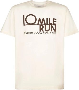 Golden Goose Journey Ms T-shirt Regular Gauze Cotton Jersey Vintage Treatment With Pritnt
