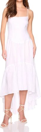 Susana Monaco Solid Linen Drop Waist High Low Dress In Sugar