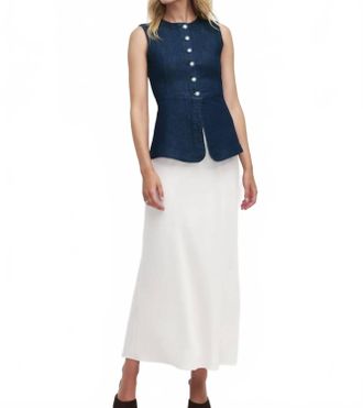 Favorite Daughter Womens The Clocking In Top In Blue Denim
