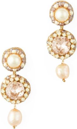 Deepa Gurnani Mukta Drop Earrings in Dusty Pink at Nordstrom