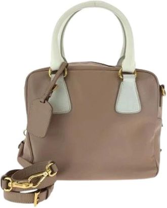 Prada Pre-owned Handbags, female, Brown, Size: ONE SIZE Pre-owned Leather Handbag