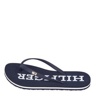 Tommy Hilfiger Women, Hilfiger Strap Beach Sandal, Flip Flop, Blue, 3.5