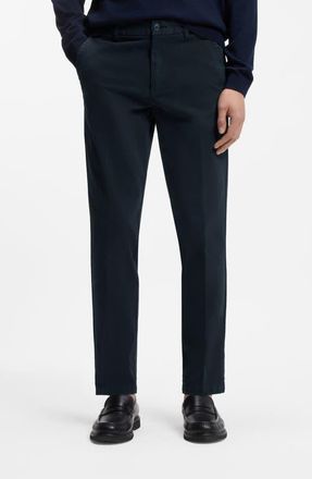 BOSS Kaiton Slim Fit Flat Front Stretch Cotton Chinos in Dark Blue at Nordstrom, Size 33 X 30