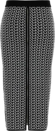 Michael Kors Womens Jacquard Skirt Gray Viscose Nylo Elastane