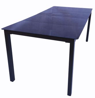ebuy24 Mesa De Jard&iacute;n Vcm De Vidrio Y Aluminio Mesa De Comedor Aprox. Al. 73 X An. 140 X P. 80 Cm Antracita Muebles De Jard&iacute;n De Mesa De Balc&oacute;n (vidrio Negro