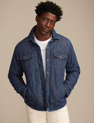 Lucky Brand Mens Quilted Denim Jacket
