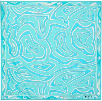 Pucci Printed Silk-twill Scarf - Turquoise - One Size